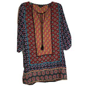 Tolani Multicolor Geometric Tunic